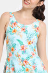 Zelocity Elastane Blended Slip-On Swimdress with Removable Pads - Mock Orange — thumbnail 5